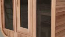 Canadian Red Cedar Double Door Sauna Room with Black Glass Front CSA-744 reference view 3