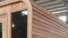 Canadian Red Cedar Double Door Sauna Room with Black Glass Front CSA-744 reference view 4