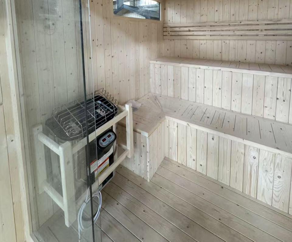 Finnish Pine Square Sauna Room with Wood Heater CSA-746 reference view 3