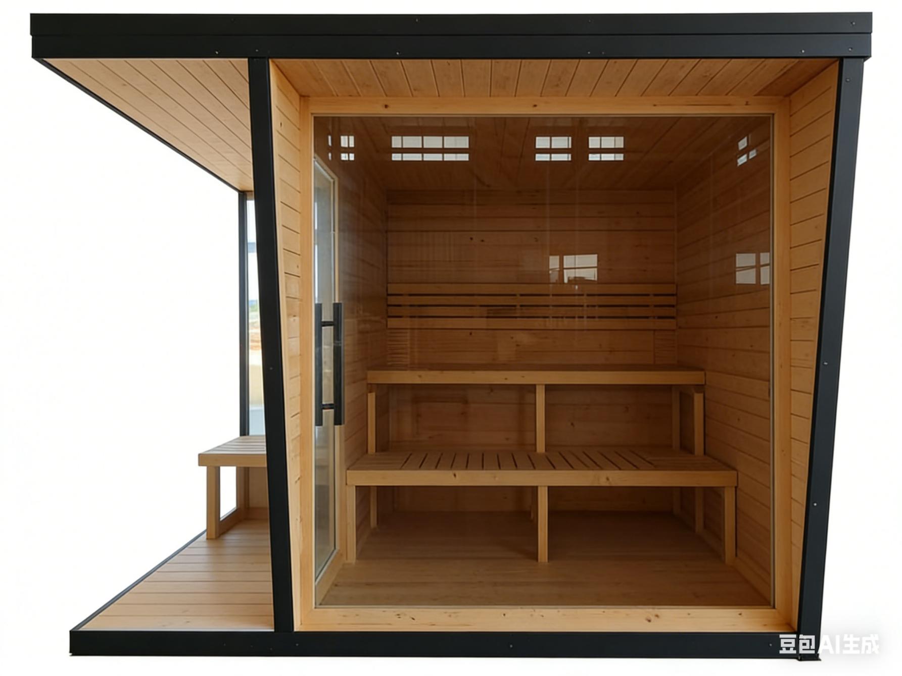 Hemlock Rectangular Sauna Room with 6KW Electric Heater CSA-748 reference view 3
