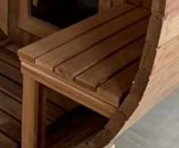 Arched Outdoor Barrel Sauna with Front Porch Benches CSA-750 reference view 4