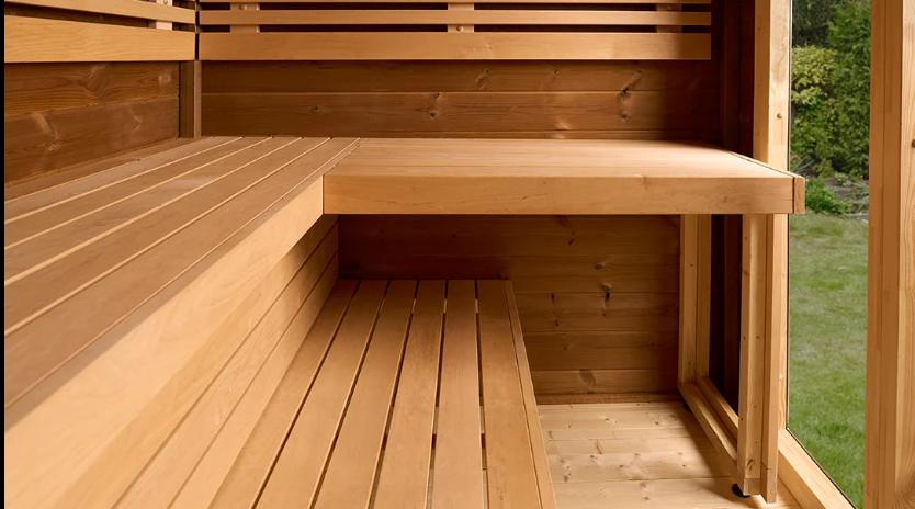 Black Flat Roof Outdoor Sauna Room with Glass Corner CSA-751 reference view 6