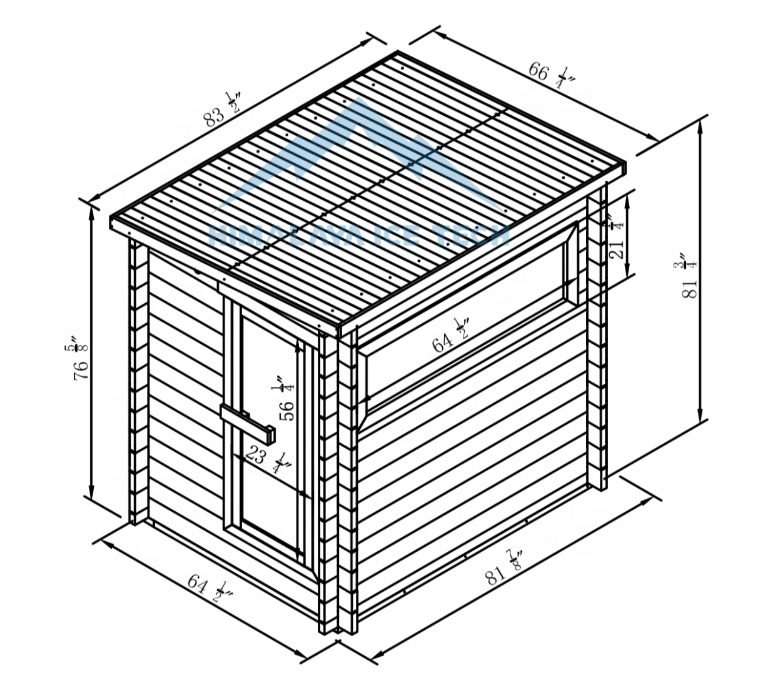 Three-Person Thermowood Sauna Cabin with Rear Service Wall CSA-754 reference view 3