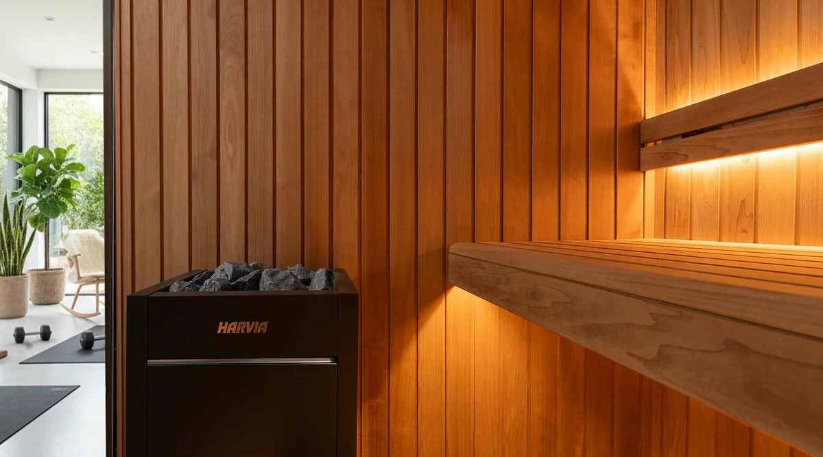 Compact Indoor Black Glass Sauna Room with Wood Interior CSA-755 reference view 6