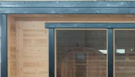 Rectangular Black Frame Outdoor Sauna Room with Glass Front CSA-756 reference view 5