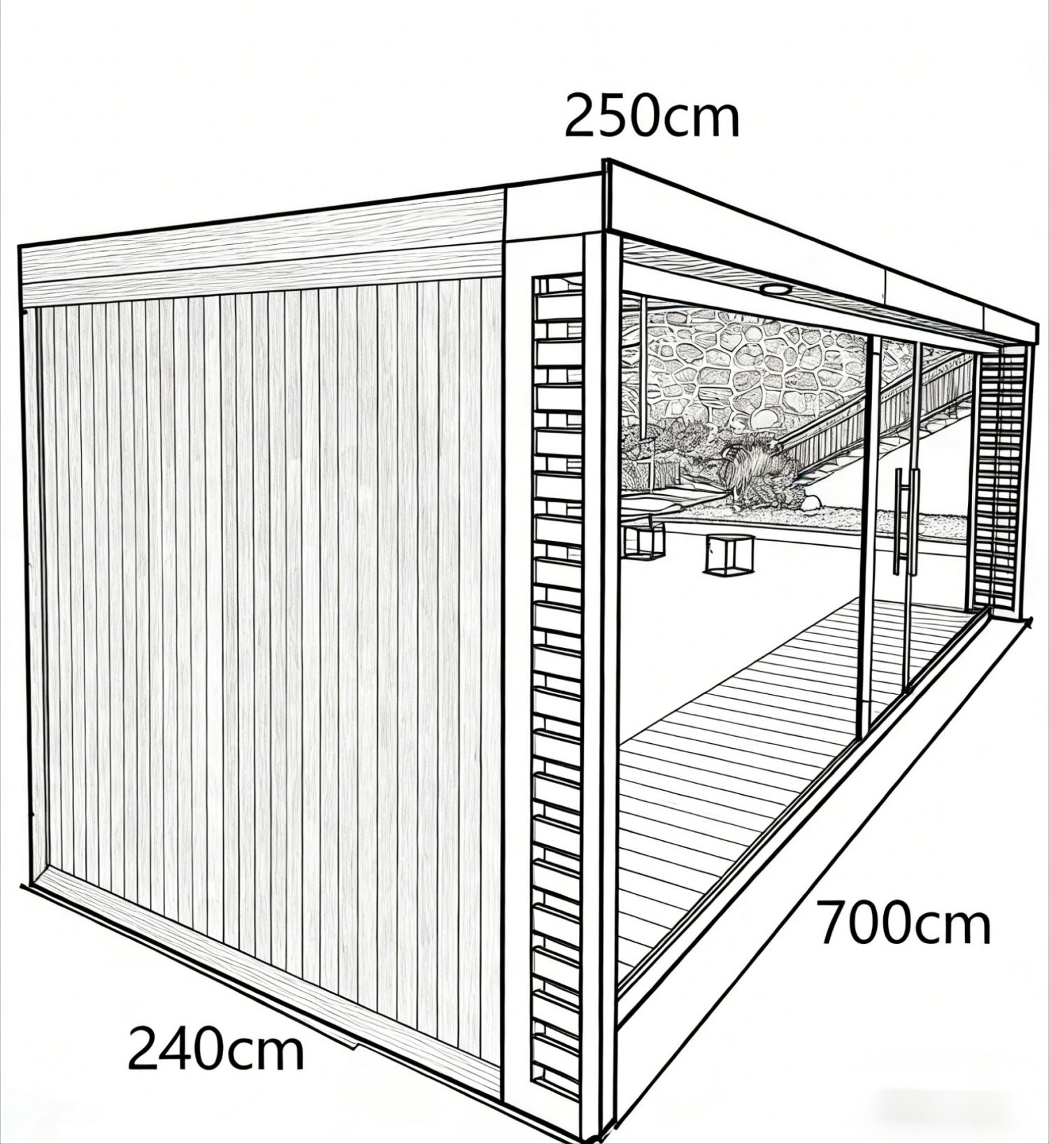 Large Commercial Modular Sauna Room with Panoramic Glass Front CSA-758 reference view 2