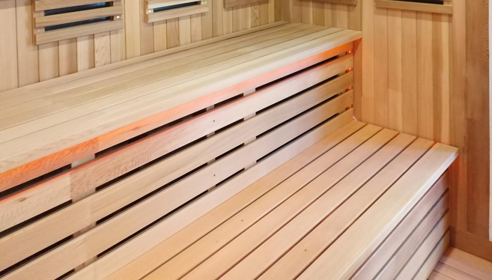 Large Commercial Modular Sauna Room with Panoramic Glass Front CSA-758 reference view 5