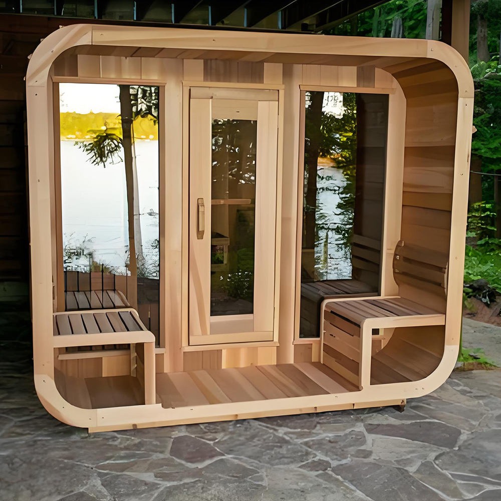 Rounded Outdoor Sauna Pod with Glass Front CSA-764 reference view 3