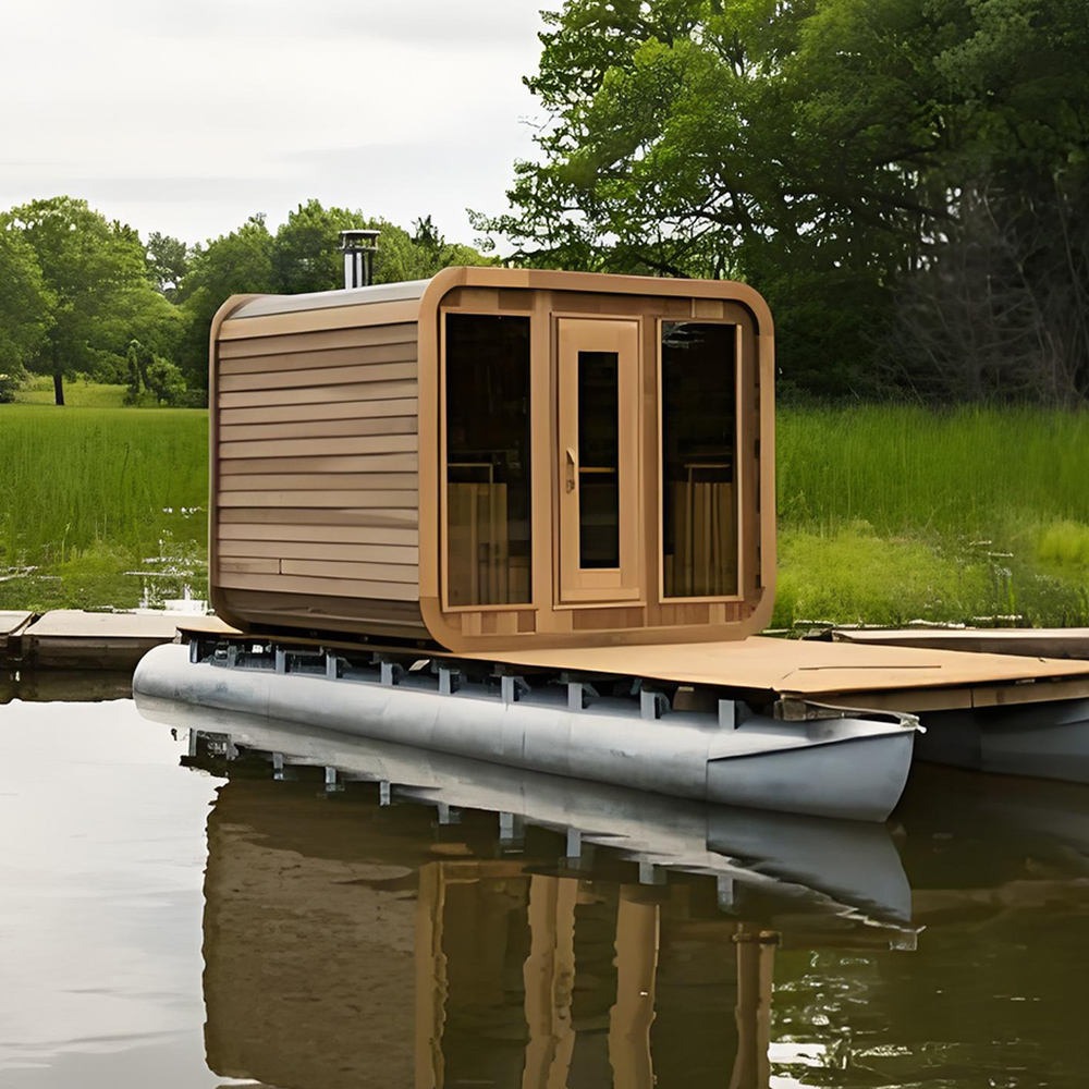 Rounded Outdoor Sauna Pod with Glass Front CSA-764 reference view 5