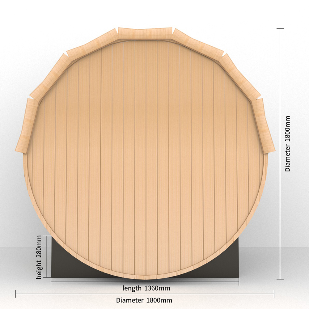 Compact Cedar Barrel Sauna with Panoramic Glass Front CSA-768 reference view 5