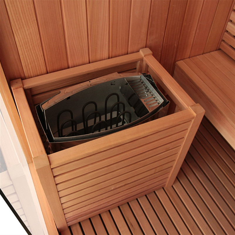 Six-Person Hemlock Glass-Corner Sauna Room CSA-770 reference view 6