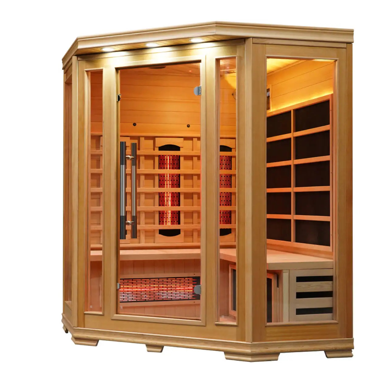 Four-to-Five-Person Hemlock Corner Infrared Sauna CSA-772 reference view 2