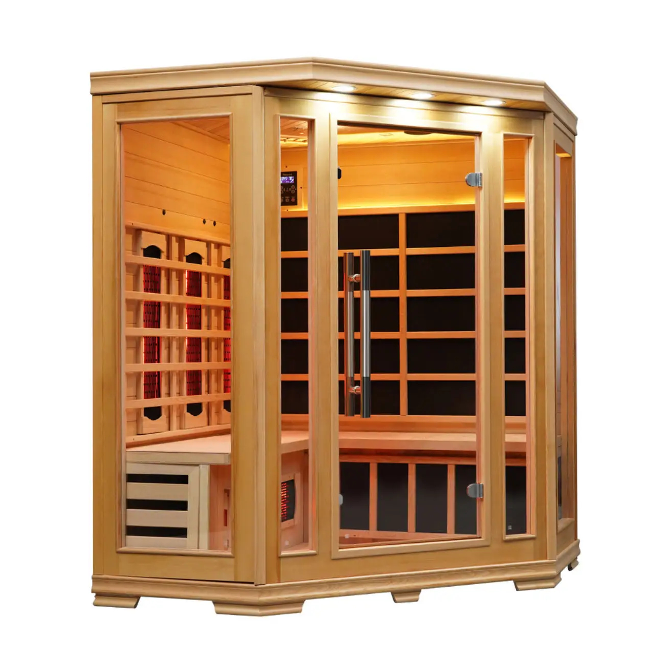 Four-to-Five-Person Hemlock Corner Infrared Sauna CSA-772 reference view 3
