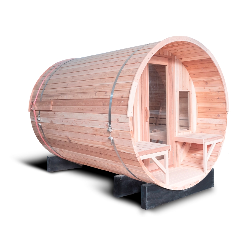Six-Person Round-End Barrel Sauna with Side Windows CSA-775 reference view 3