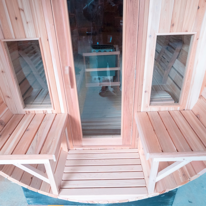 Six-Person Round-End Barrel Sauna with Side Windows CSA-775 reference view 4