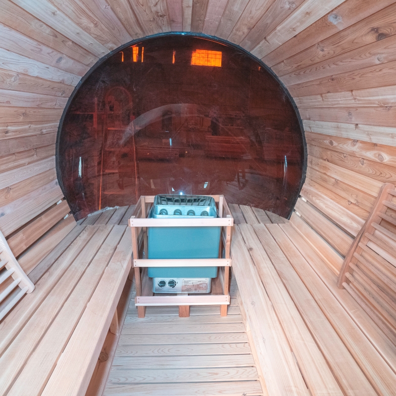 Six-Person Round-End Barrel Sauna with Side Windows CSA-775 reference view 5