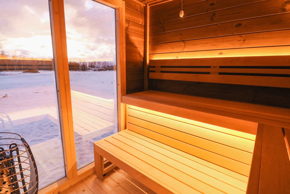 Outdoor Sauna Cabin with Integrated Changing Room CSA-779 reference view 3