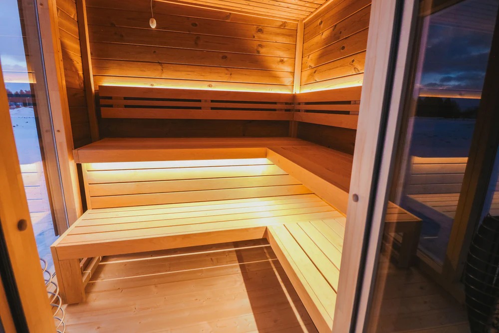 Outdoor Sauna Cabin with Integrated Changing Room CSA-779 reference view 4