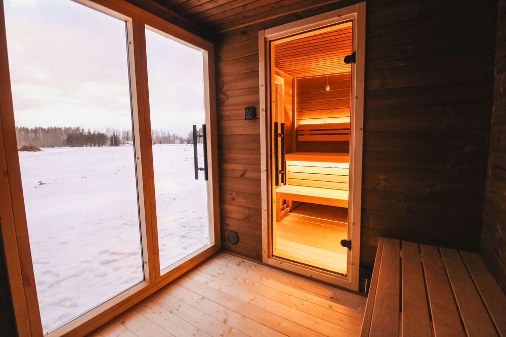 Outdoor Sauna Cabin with Integrated Changing Room CSA-779 reference view 5