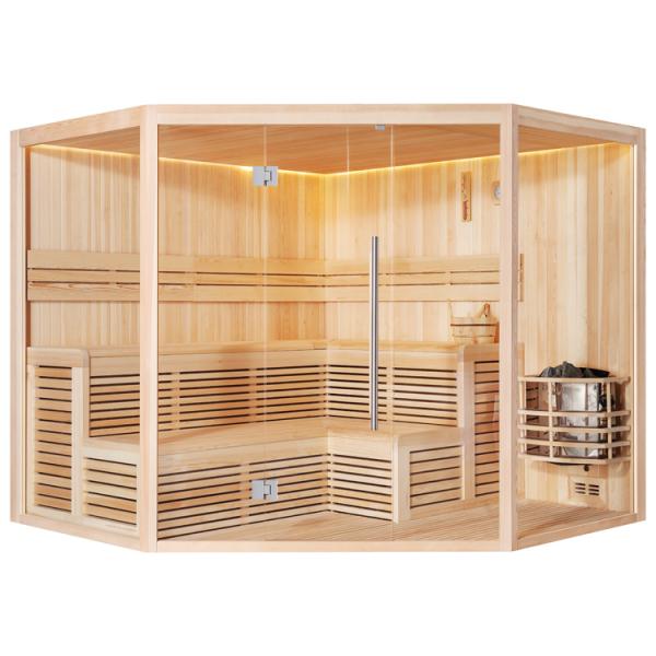 Six-Person Glass-Corner Traditional Sauna Room product image