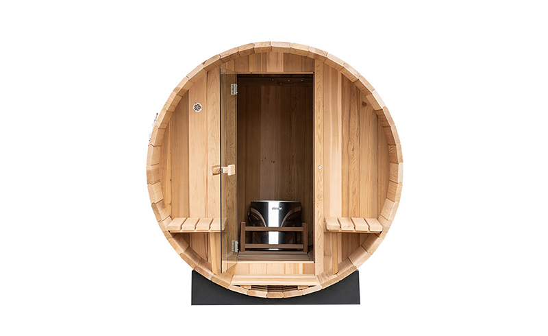 Red Cedar Outdoor Barrel Sauna with Porch product image