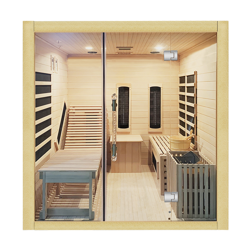 Hemlock Hybrid Sauna Room with Recliner Bench product image