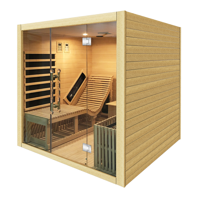Hemlock Hybrid Sauna Room with Recliner Bench CSA-784 reference view 3