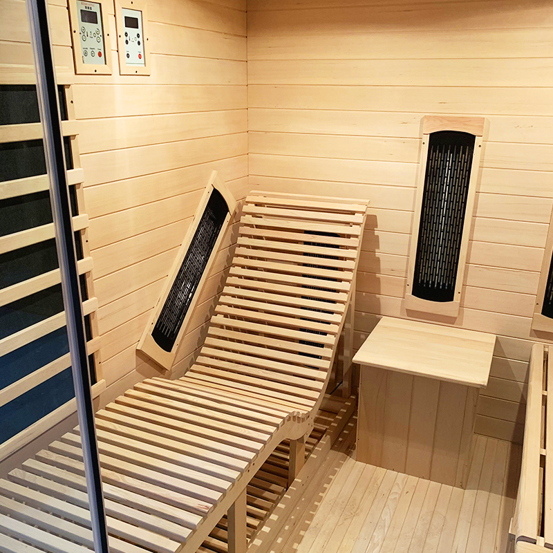 Hemlock Hybrid Sauna Room with Recliner Bench CSA-784 reference view 5