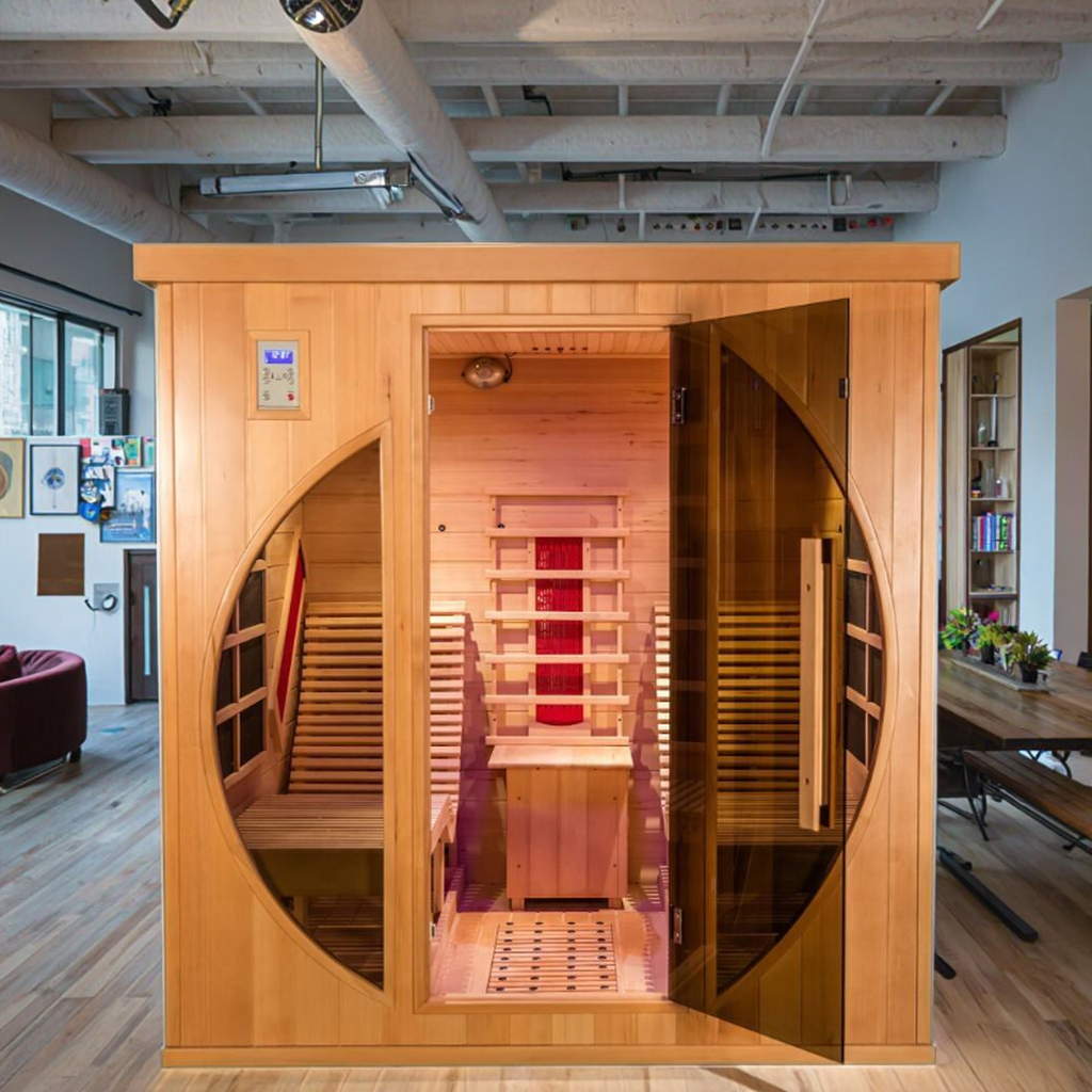Round-Window Full-Spectrum Sauna with Dual Recliners product image