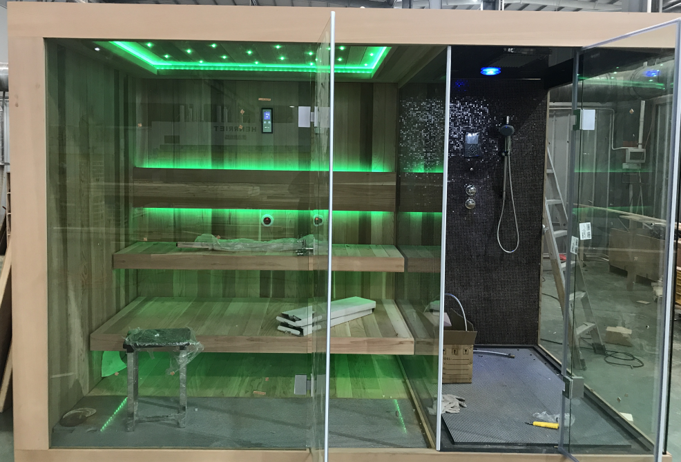 Corner Sauna and Shower Combination Cabin with Glass Divider CSA-787 reference view 5