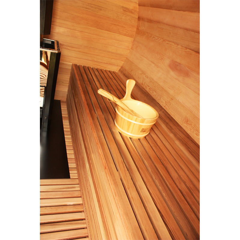 Wood-Fired Barrel Sauna with Center Door and Side Stove CSA-788 reference view 5