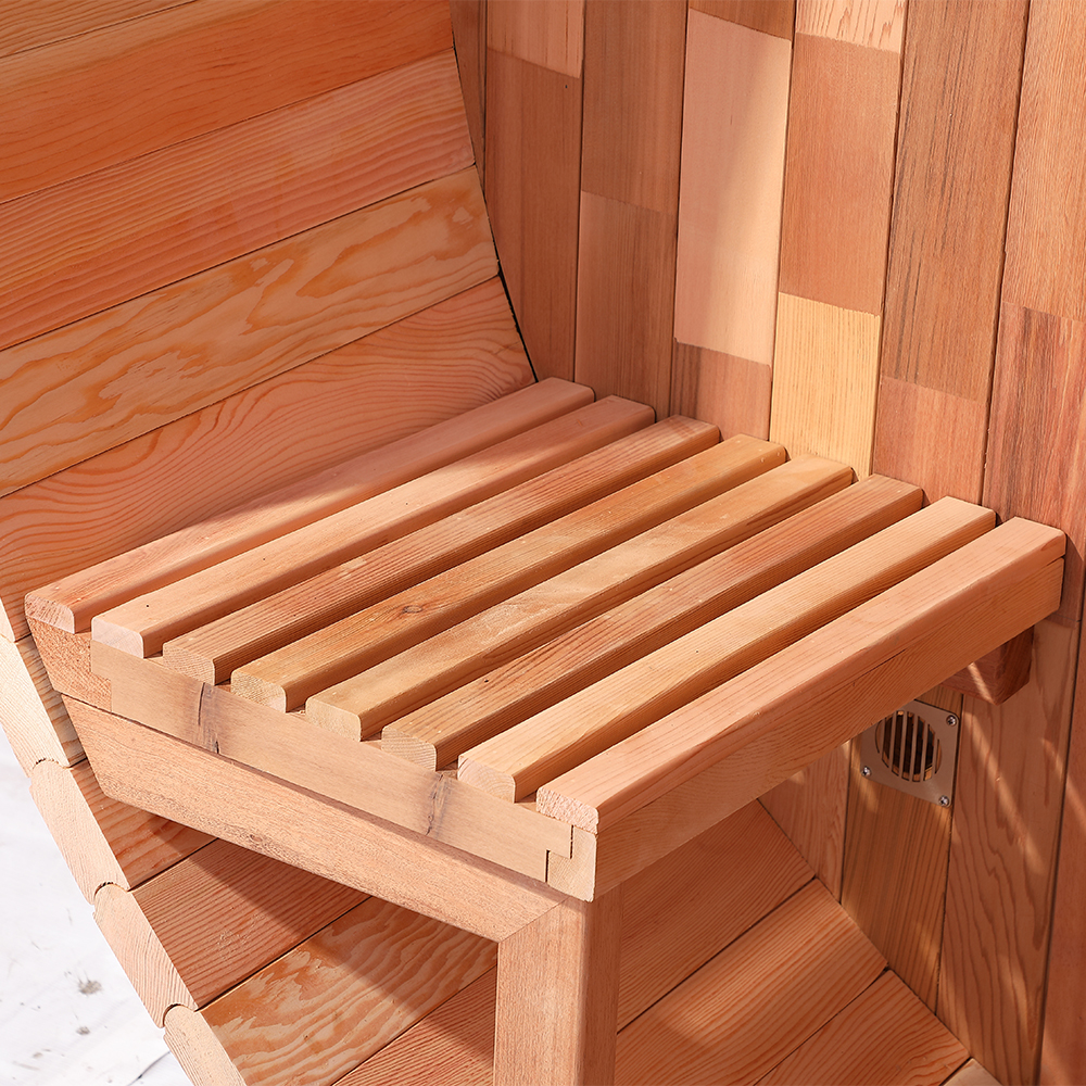 Porch-Front Barrel Sauna with Extended Entry Canopy CSA-789 reference view 3