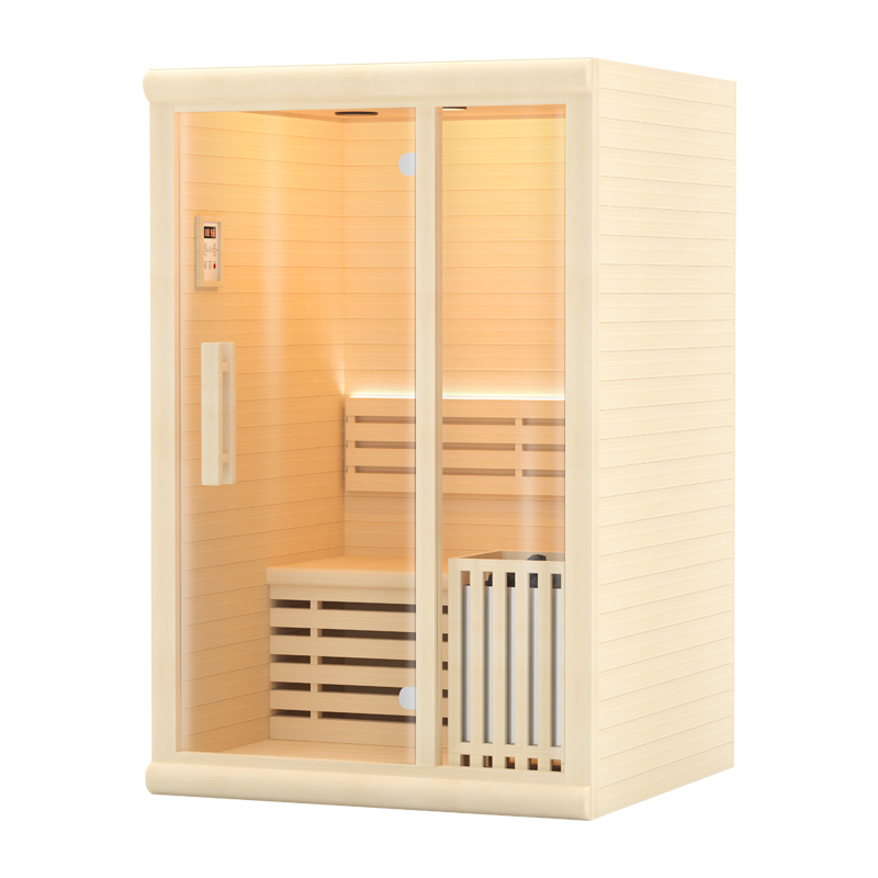 Compact Hemlock Steam Sauna with Pink Accent Lighting CSA-790 reference view 2