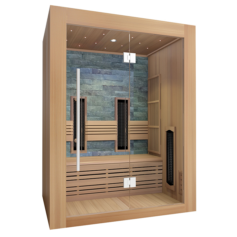 Two-Person Stone-Back Full-Spectrum Infrared Sauna CSA-791 reference view 2