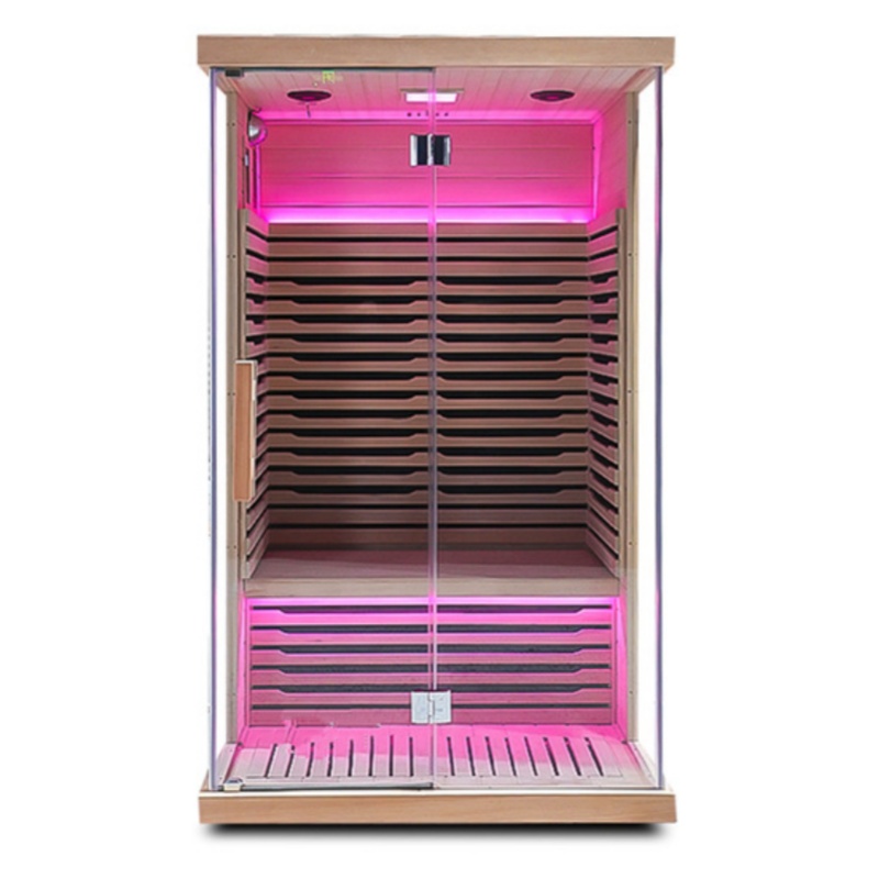 Full-Glass Mica Carbon Infrared Sauna with Color Lighting product image