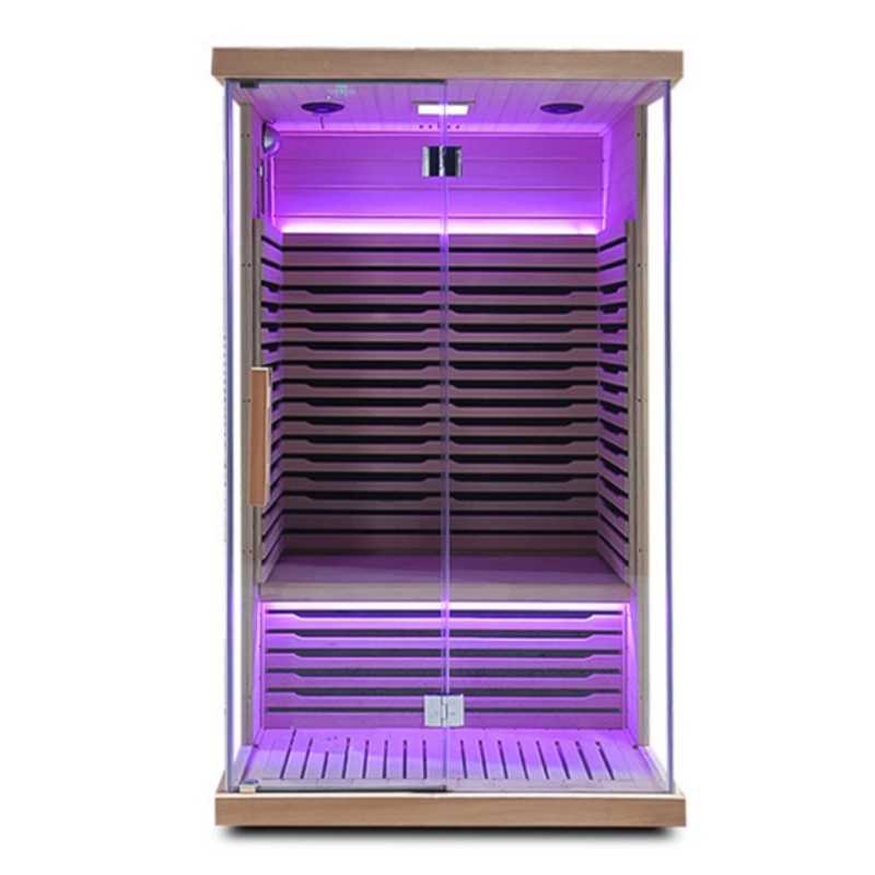 Full-Glass Mica Carbon Infrared Sauna with Color Lighting CSA-792 reference view 2