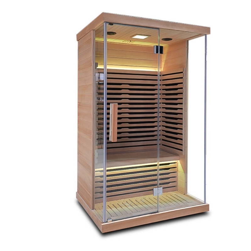 Full-Glass Mica Carbon Infrared Sauna with Color Lighting CSA-792 reference view 3
