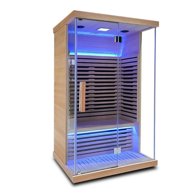 Full-Glass Mica Carbon Infrared Sauna with Color Lighting CSA-792 reference view 4