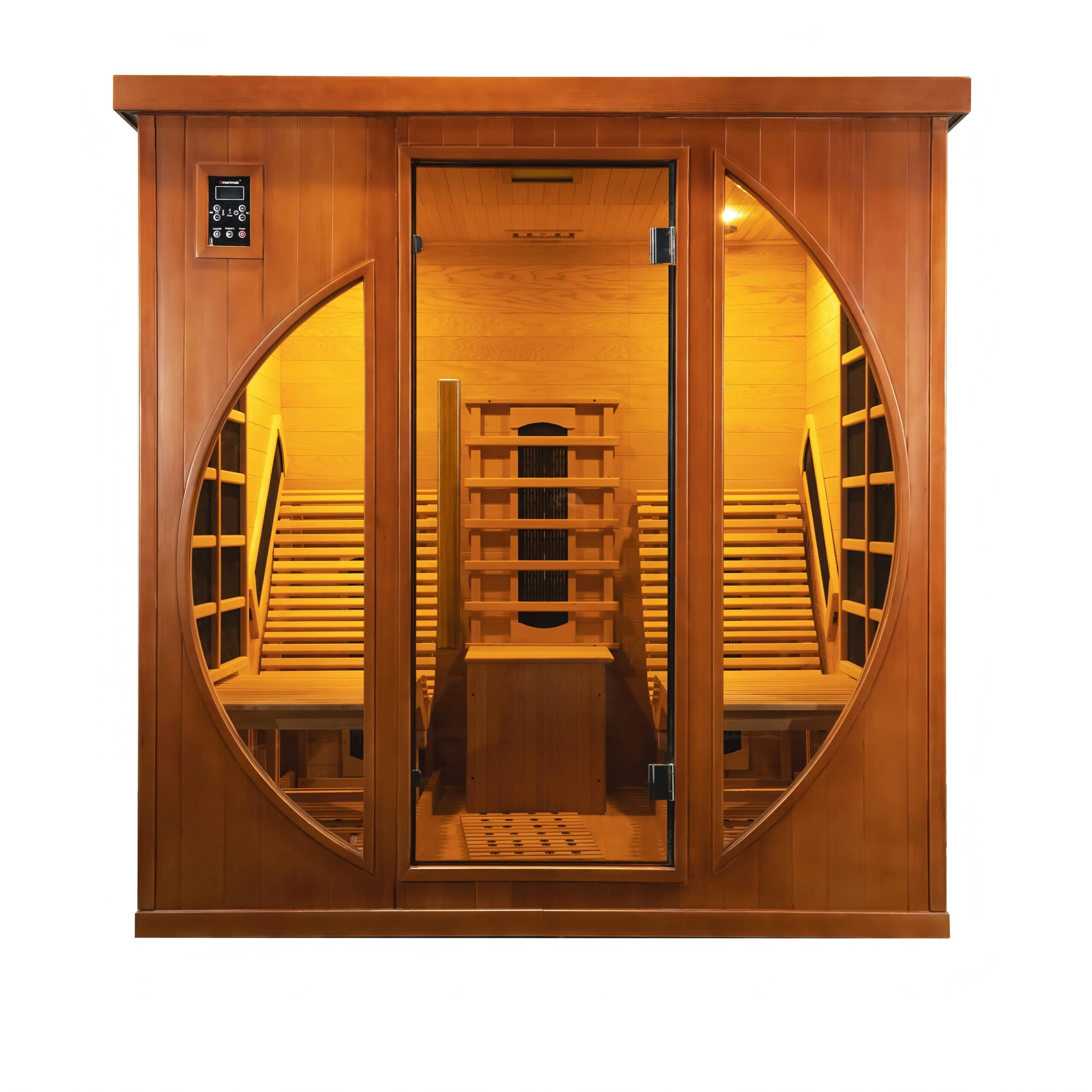 Red Cedar Infrared Sauna with Circular Side Windows product image