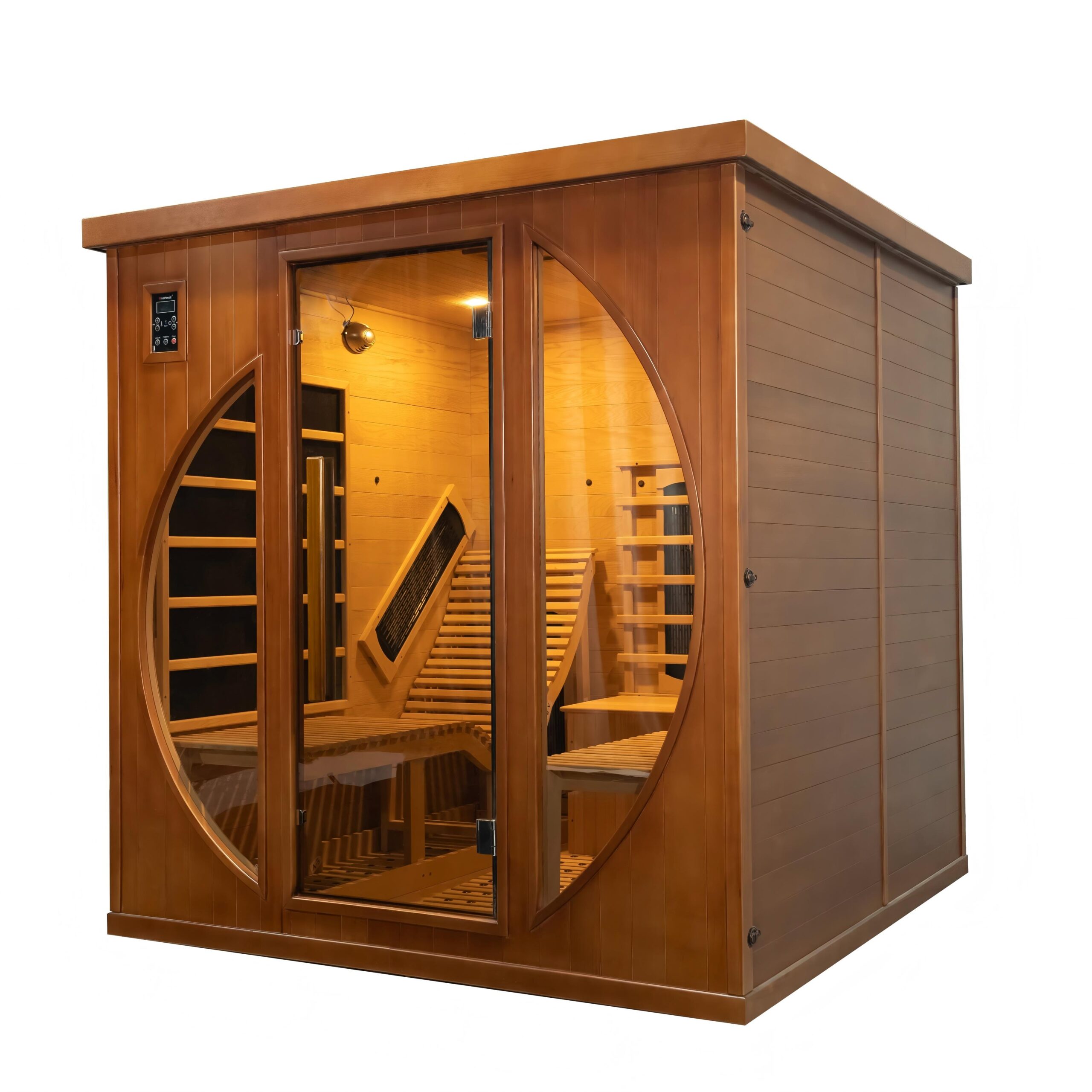 Red Cedar Infrared Sauna with Circular Side Windows CSA-793 reference view 2