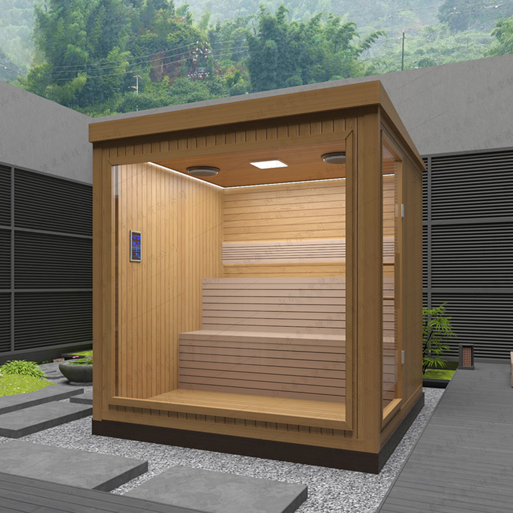 Poolside Cube Steam Sauna with Star Ceiling Lights CSA-797 reference view 5