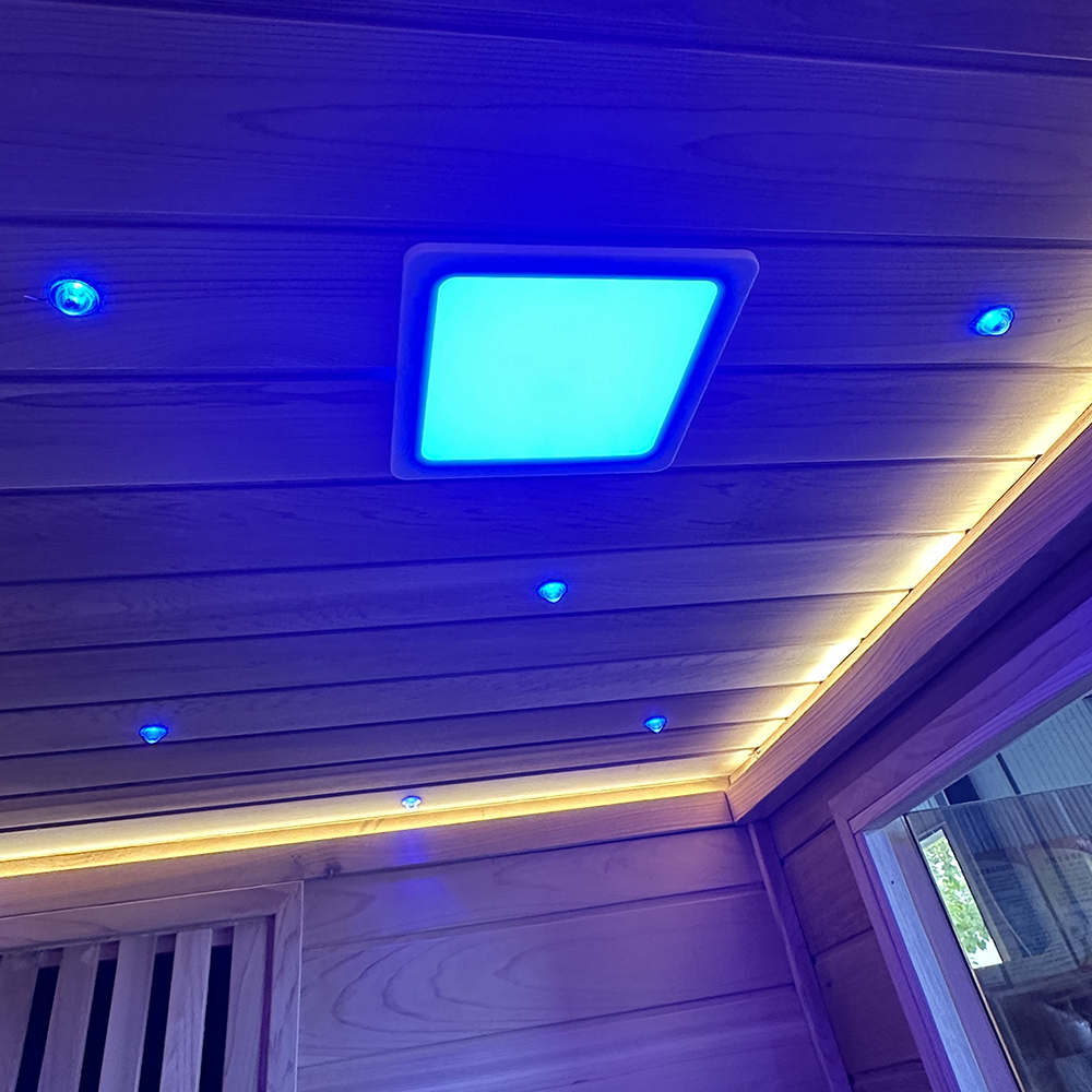 Poolside Cube Steam Sauna with Star Ceiling Lights CSA-797 reference view 6