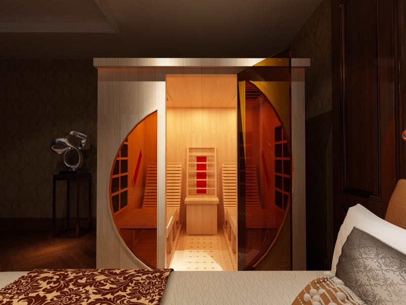 Dual-Recliner Infrared Sauna with Crescent Side Glass CSA-798 reference view 2