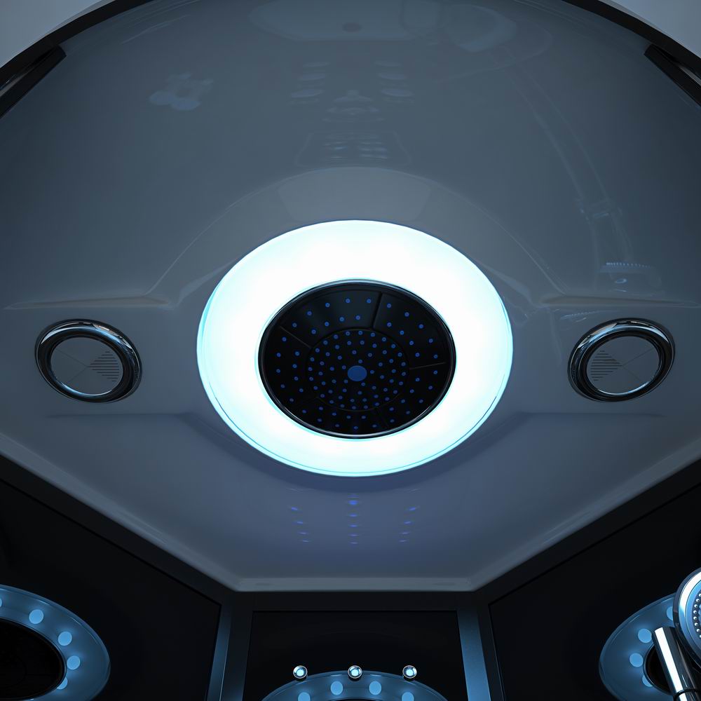 Cylindrical Black Steam Shower Pod with Multi-Jet Column CSA-802 reference view 6