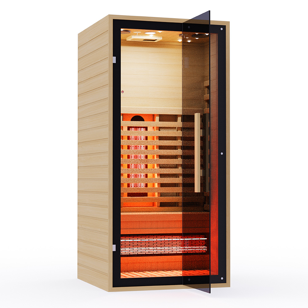 Narrow One-Person Infrared Sauna with Floor Heater CSA-803 reference view 5