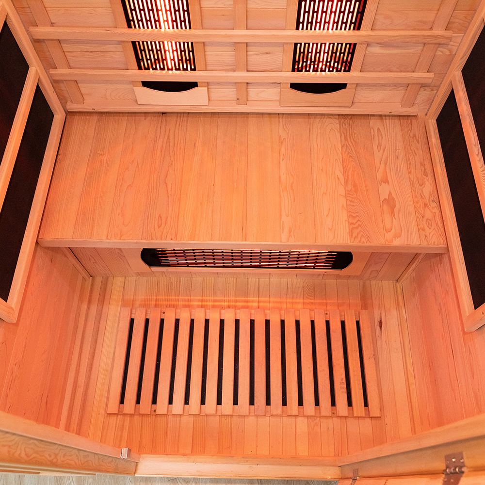 Compact Gable-Roof Infrared Sauna with Full-Glass Door CSA-805 reference view 4