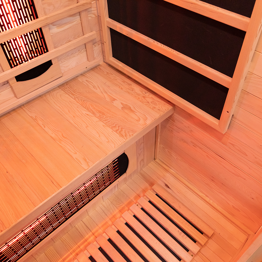 Compact Gable-Roof Infrared Sauna with Full-Glass Door CSA-805 reference view 5