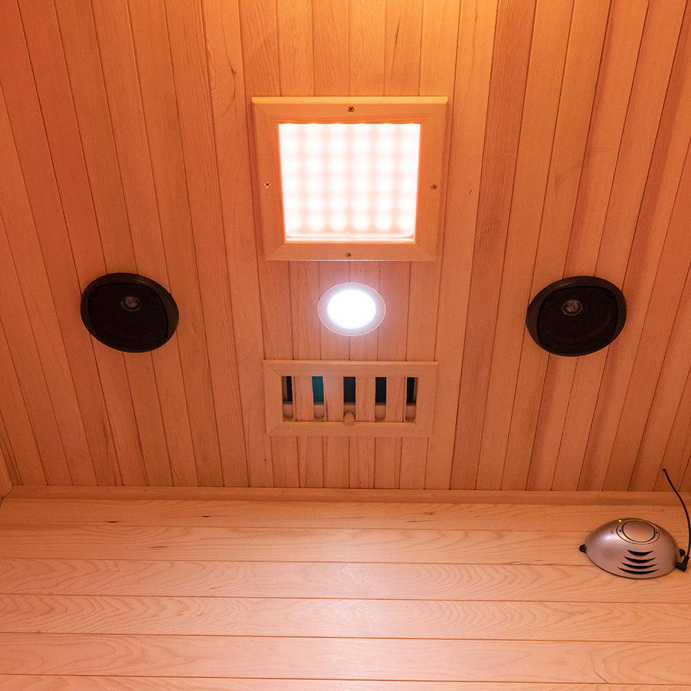 Compact Gable-Roof Infrared Sauna with Full-Glass Door CSA-805 reference view 6
