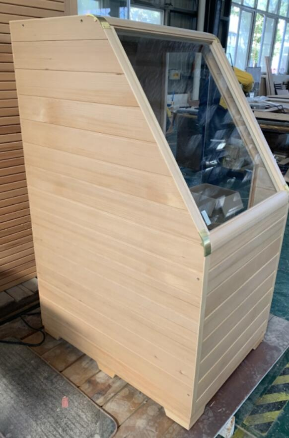 Sloped-Front One-Person Infrared Sauna Cabinet CSA-809 reference view 3