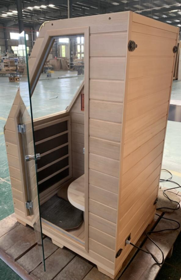 Sloped-Front One-Person Infrared Sauna Cabinet CSA-809 reference view 4